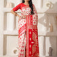 Shree Shyam Fashion Linen Cotton Red & White Saree
