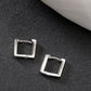 NVR Men's Silver-Plated Geometric Shape Stainless Steel Hoop Earrings - NR Retail-NVR