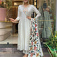 The52 Off White Women's Gorgeous Embroidered Viscose Chanderi Fabric Straight Kurta Pant with Dupatta Set - Swadesiicart