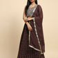 Brown Georgette Embroidered Lehenga choli with Dupatta - Dhara | Swadesiicart
