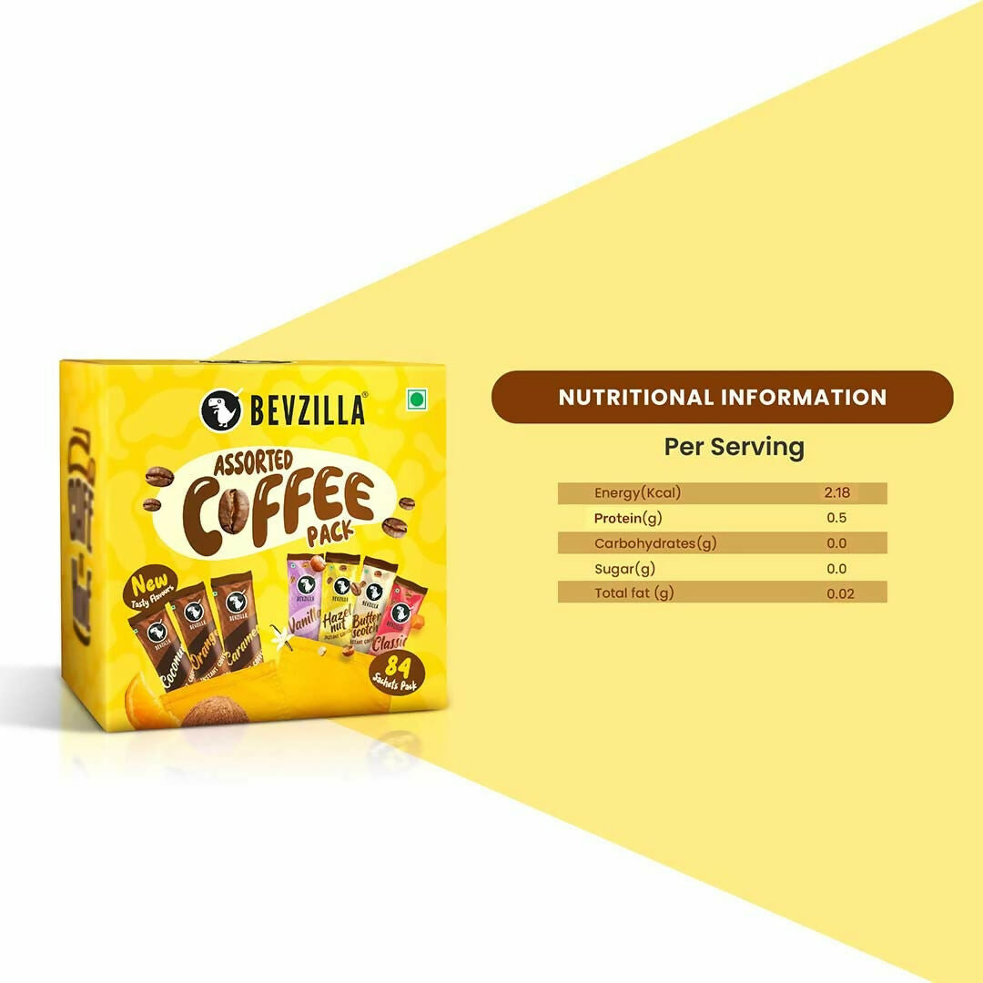Bevzilla 84 Sachets Assorted Coffee Powder Box | Swadesiicart