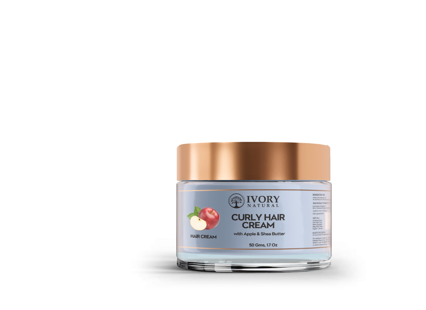 Ivory Natural Curly Hair Cream - Bouncy, Shiny, Humidity-Resistant Curls Hair | Swadesiicart