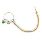 Gold-Polished White Green Kundan-Studded Pearl Beaded Nosepin - Ruby Raang | Swadesiicart