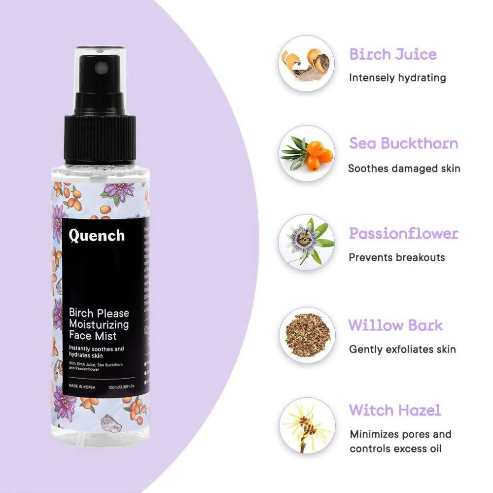 Quench Botanics Birch Please Moisturizing Face Mist, Instant Soothes & Hydrate - Korean Skincare | Swadesiicart