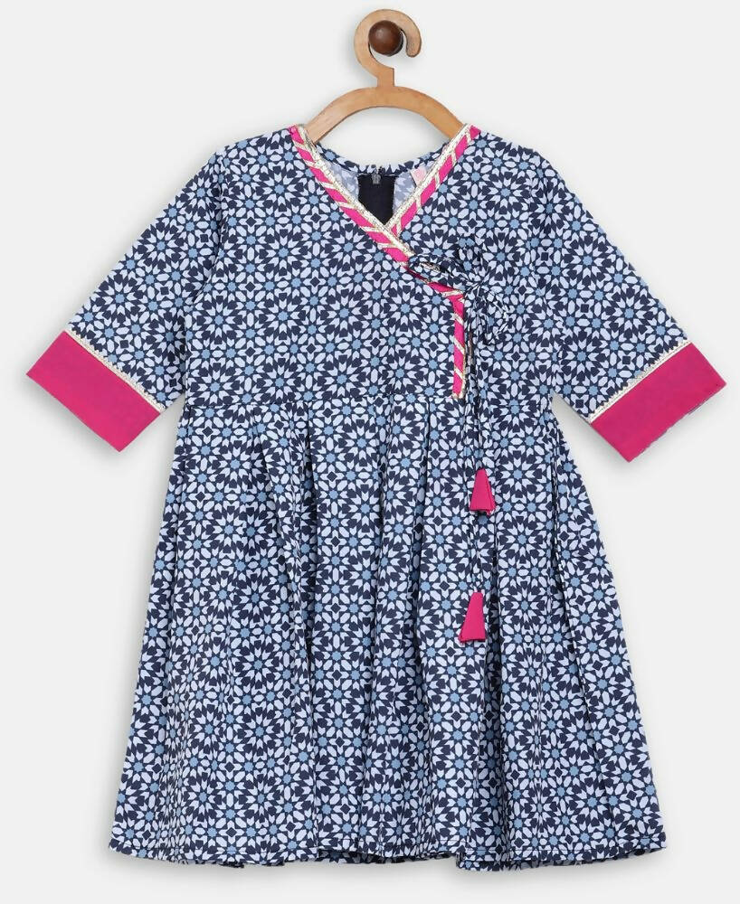Ahalyaa Multi Crepe Printed Kids Kurta Sharara Set With Dupatta For Girls | Swadesiicart