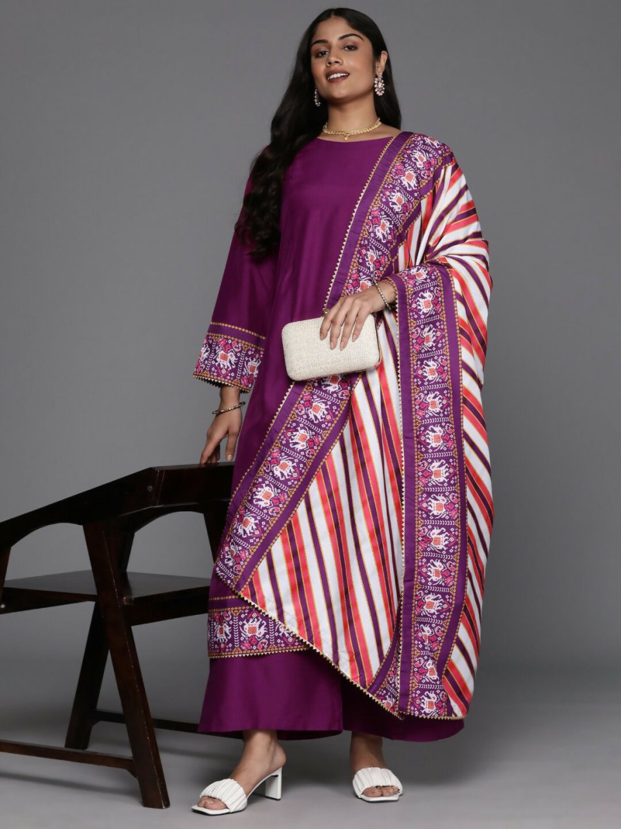 Ahalyaa Women's Traditional wear Kurta Set - Purple | Swadesiicart