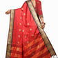 DEIANA'S Beautiful Designer Golden zari Soft Lichi Silk Saree - Red - Swadesiicart