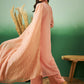 Peach Georgette Handwork Unstitched Dress Material - Hanika | Swadesiicart