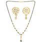 AanyaCentric Gold-Polished Short Mangalsutra Set with Earrings