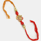 NVR Men Set of 4 Multicolor Stone-Studded Ganesh Rakhi With Roli Chawal & Chocolate | Swadesiicart