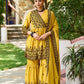 Anaita Yellow Chinon Readymade Sharara Suit with Embroidery Work