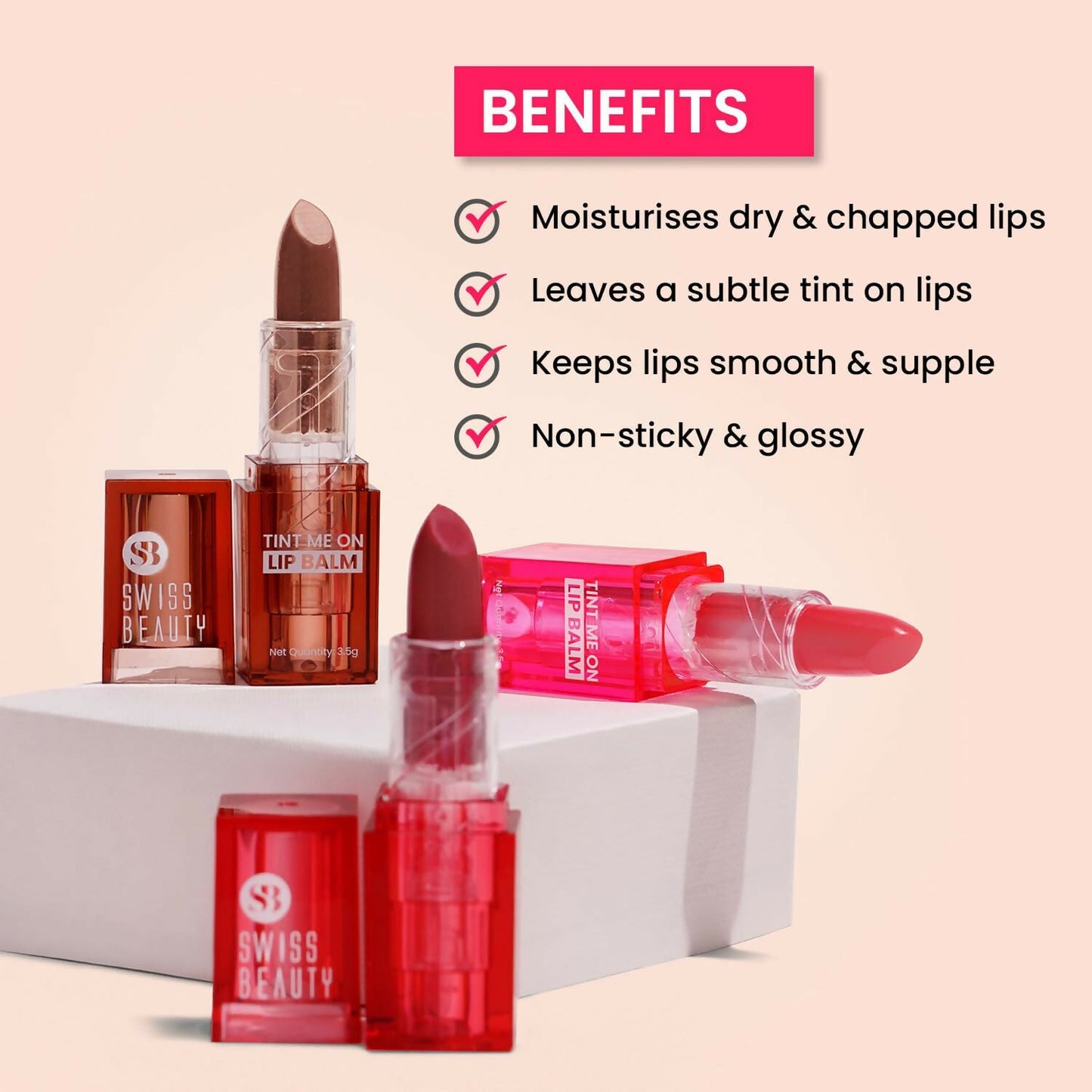 Swiss Beauty Tint Me On Lip Balm - Pink Macaroon | Swadesiicart