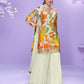Anaita White Chinon Readymade Palazzo Suit with Digital Embroidery Work