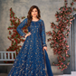 Anaita Blue Embroidered Net Stitched Anarkali suit