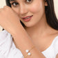 VOJ One Gram Gold-Polished Pearl Studded Bracelet - Swadesiicart