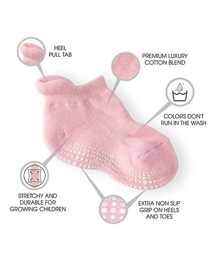 AHC Baby Boy's & Baby Girl's Ankle Length Anti Slip Socks