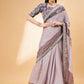 Mauve Silk Georgette Ribbon Embroidery Saree - Norita Hit Design - Swadesiicart