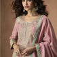Anaita Pink Chinon Readymade Palazzo Suit with Embroidery Sequence Work