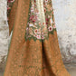 Joban Fashion Olive Green And Ivory Pure Crepe Pure Handloom Banarasi Silk Saree | Swadesiicart