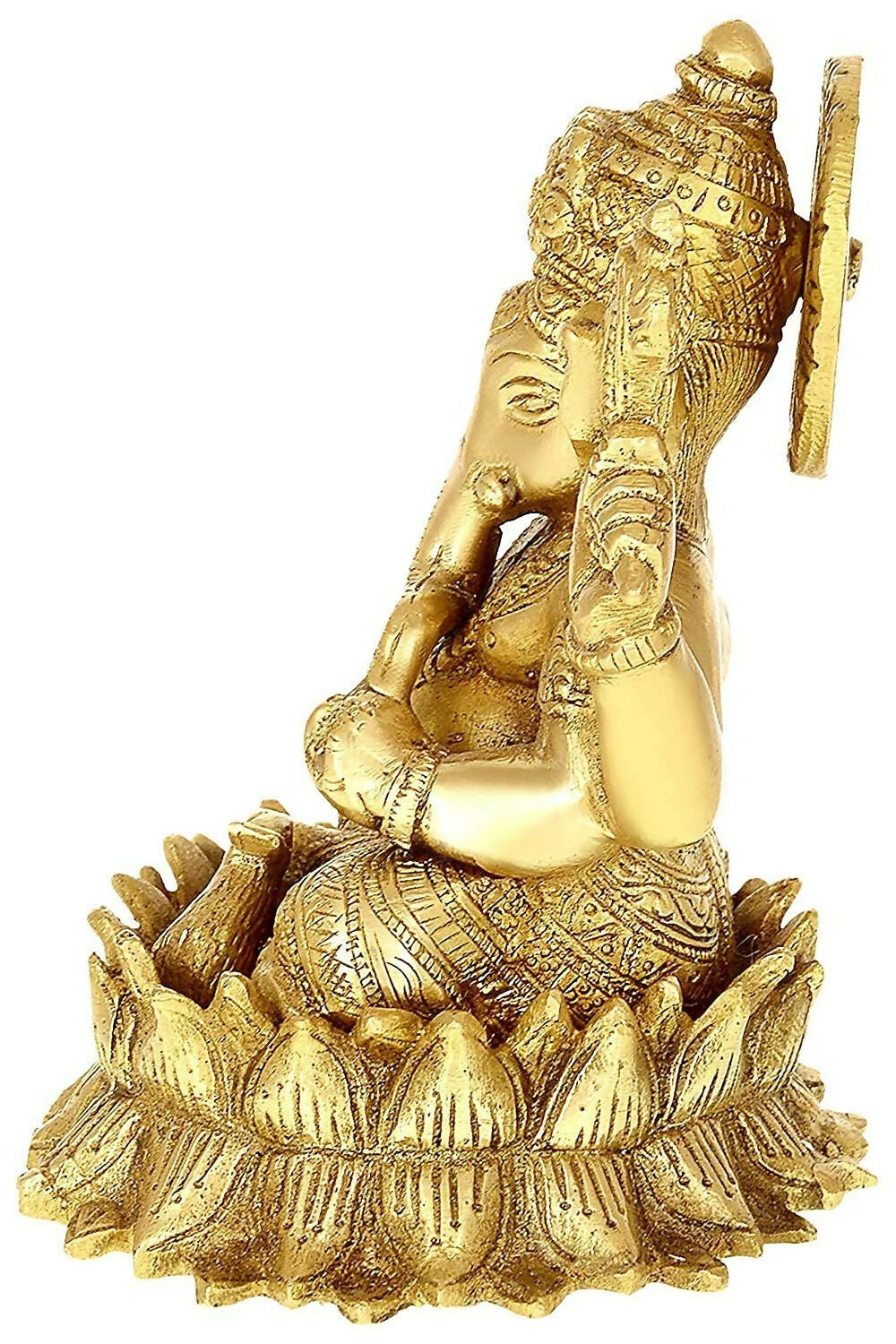 Umi Brass Lord Ganesha Sitting On Lotus - Swadesiicart