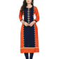 NOZ2TOZ Women Orange & Blue Rayon Kurta (1Pc) - Noz2Toz