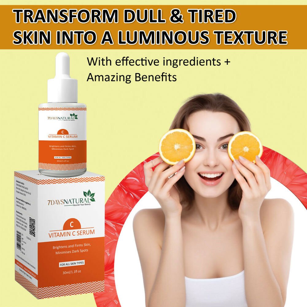 7 Days Vitamin C-Advance Radiance Booster Skin Brightening Face Glowing Serum - Swadesiicart