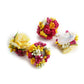 Yellow Pink Beaded Flower Jewellery Set - Ruby Raang - Swadesiicart