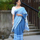 Beatitude Blue Cotton Tanchori Handloom Saree