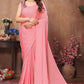 Aafreen Partywear Designer Peach Rangoli Silk Fancy Saree