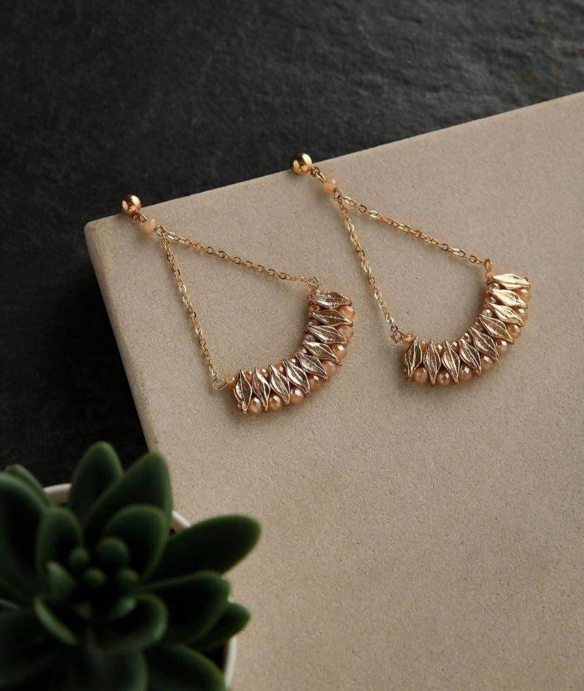 Bling Accessories Fine Brass Metal Chain Earrings | Swadesiicart