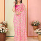 Pink Georgette Designer Printed Ready To Wear Saree - Elite | Swadesiicart