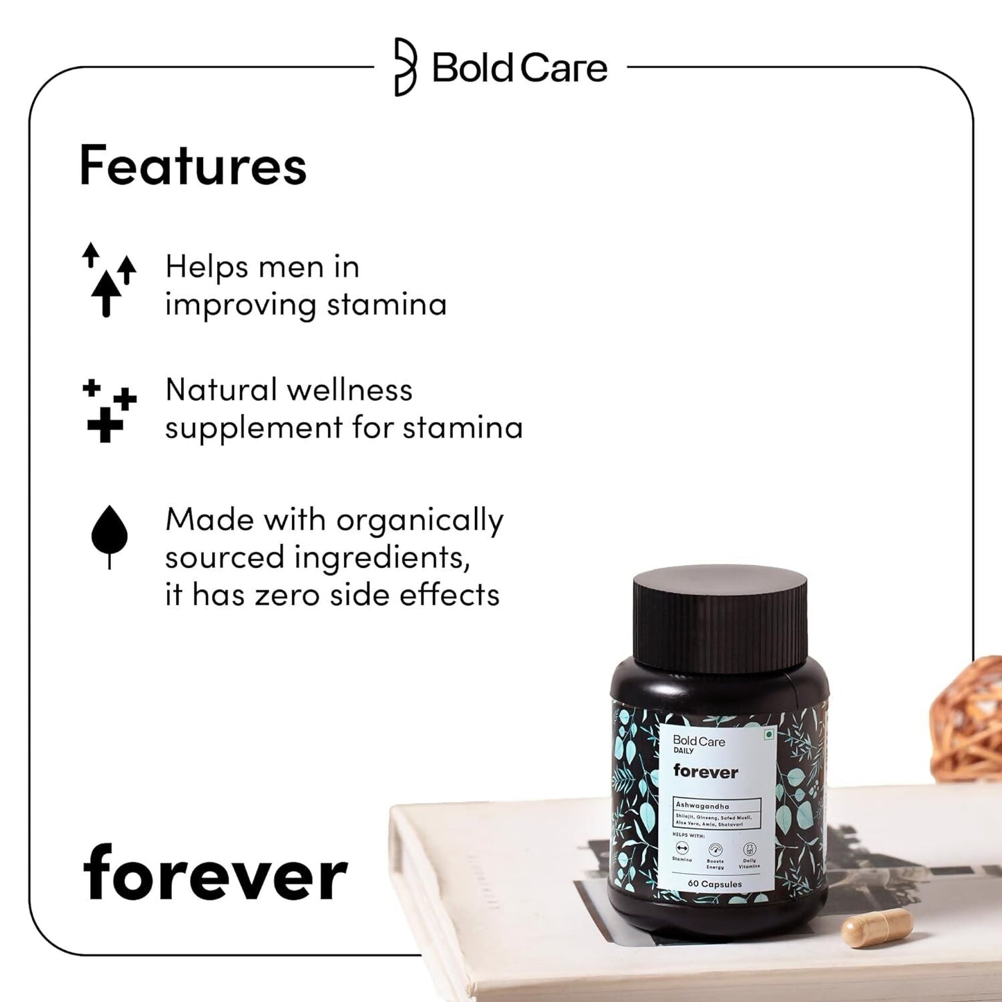 Bold Care Forever - Natural Stamina Supplement Capsules - Swadesiicart