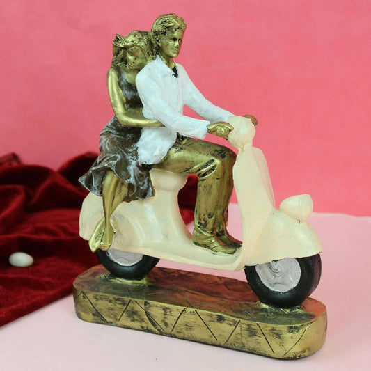 Tied Ribbons Romantic Love Couple On Scooter Showpiece Statue Decorative Items For Home | Swadesiicart