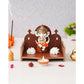 eCraftIndia Brown Om Symbol Decorative Wooden Pooja Temple | Swadesiicart