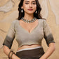 Shree Shyam Fashion Charcoal Grey Linen Saree