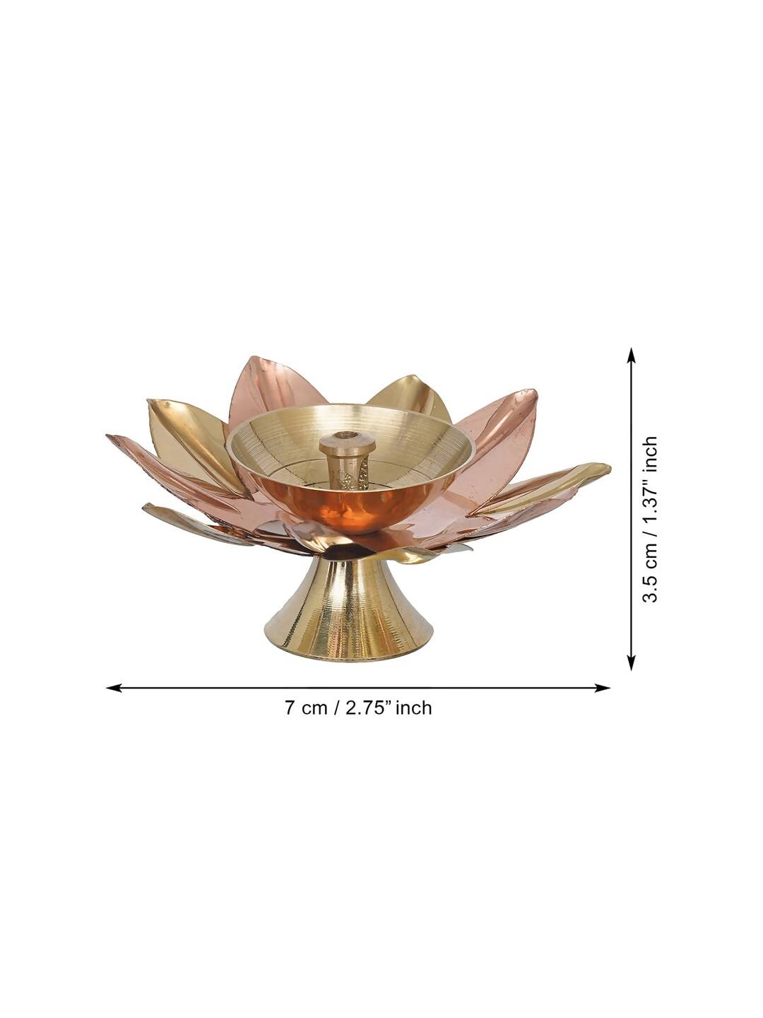 eCraftIndia Gold Toned Lotus Flower Shaped Decorative Brass Diya | Swadesiicart