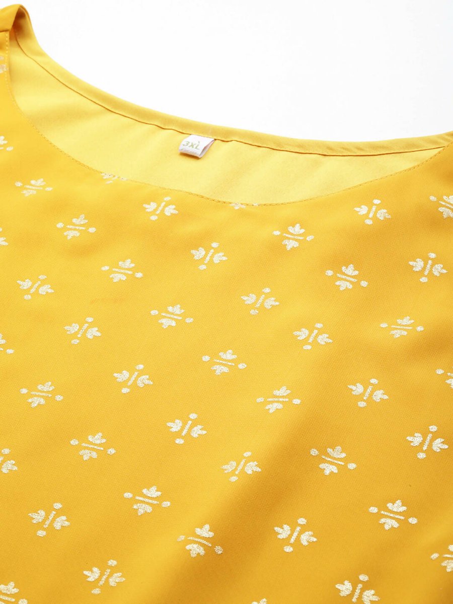 Ahalyaa Women's Traditional Wear Co-ords - Mustard - Swadesiicart