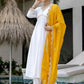 The52 White Women's Gorgeous Embroidered Chanderi Fabric Straight Kurta, Pant and Dupatta Set - Swadesiicart
