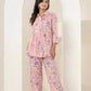 Kaajh Women's Baby Pink Printed Cotton Co-ord Set - Swadesiicart