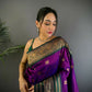 Joban Fashion Banarasi Magenta Woven Soft Silk Saree | Swadesiicart