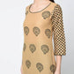 Aniyah Cotton Block Printed Beige Straight Kurta (AN-126K) - Swadesiicart