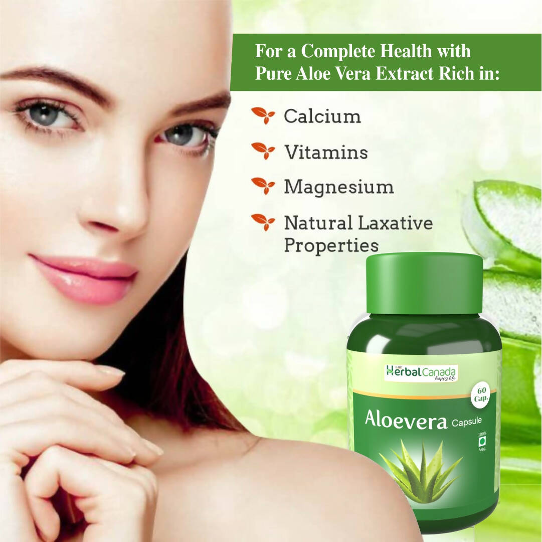 Herbal Canada Aloe Vera Capsules - Swadesiicart