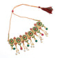 Mominos Fashion Johar Kamal Women Gold-Polished Brass Finish Meena & Pearls Work Choker | Swadesiicart