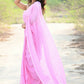 Very Much Indian Designer Pure Cotton Saree With All Over Linear Stripes - Light Pink | Swadesiicart