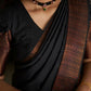DEIANA'S Beautiful Designer Golden zari Soft Lichi Silk Saree - Black - Swadesiicart