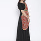 Ahalyaa Women's Black Poly Silk Kurta With Printed Dupatta | Swadesiicart