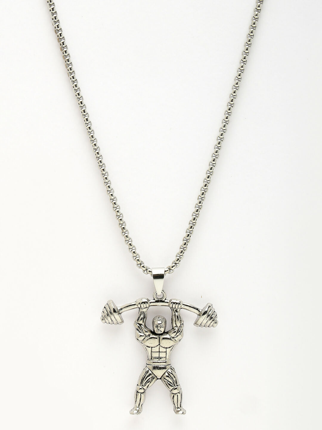 NVR Men's Silver-Plated Stainless Steel Hanuman Pendant with Chain - Swadesiicart