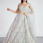House of Panchhi Lime Green Net Sequins And Thread Embroidery Lehenga Choli & Dupatta | Swadesiicart