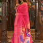 Very Much Indian Handloom Pure Cotton Paithani Radhakrishna Pallu-Rani Pink | Swadesiicart
