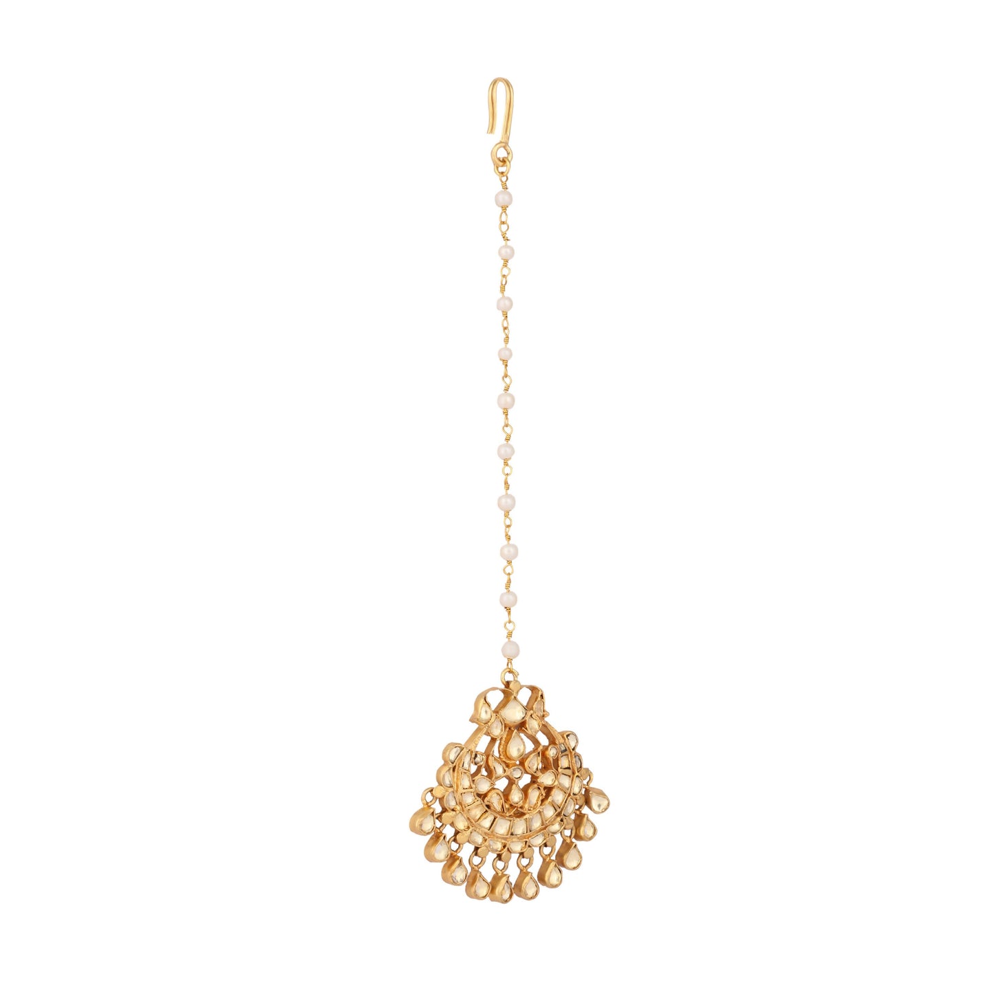 Nuyug 22K Gold Plated Kundan Drop Maang Tikka | Swadesiicart
